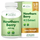 Pur Holistic Hawthorn Berry - 150 capsule Vegan - 5 luni de aprovizionare - Putere mare 4:1 Extract - non-GMO Hawthorne Supliment - Sprijină Cardiovascular & Digestive Health