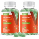 Viteey Chewable Vitamina C Gummies pentru adulți - 1050 mg Putere maxima Suport Imun - Vegan, Gluten gratuit - 180 Conte