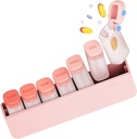 Weekly Pill Organizator 1 timp pe zi - Travel Pilula Cutie 7 zile, Medicina mare caz Pilula Container pentru medicație zilnică supliment de ulei de pește, Portable Week Pills Organizators Dispenser, roz