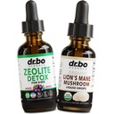 Drops Zeolite Detoxifiere & Lions Mane - Zeolite pentru copii & Adulți cu vitamine B12 & D, Clinoptilolite corp blând zilnic Detoxifiere - Organic Lion's Mane Picături lichide de ciuperci pentru focalizare, ceață, creier