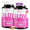 GOBIOTIX Piele de păr și unghii Suplimentul de vitamine - 10000mcg Biotin pastile cu acid hialuronic, Folat, fier, magneziu și zinc - producția de colagen, creșterea părului - 60 Serviri