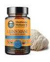 Mushroom Wellness Leu's Mane Blend with Reishi: Organic Lion's Mane & Reishi Mushroom Capsule, Mushroom Powder Supplement, Supliments Cognitive Health, Memory, and Mental Focus, 90 Vegan Capsule
