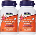 Acum alimente Vitamina D3 5000 UI, 240 softgels (Pachet de 2)