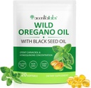 Ulei de Oregano Softgels, 120 Conte Oregano Supliment capsule de ulei, Capsule de ulei Oregano, 165mg Carvacrol, 2 în 1 6000mg Ulei de Oregano cu ulei de semințe negru 200mg