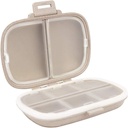 Holii Travel Pill Organizator, 8 Compartimente Caz Pilula Portabila, Cutie Pilula Daily pentru Hold Vitamine, Container Pilula Mica pentru Purse de buzunar Organizator de Medicina (Khaki)