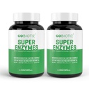 GOBIOTIX Enzime digestive Supliment cu prebiotice si probiotice pentru femei si barbati - sanatate gutoasa, Digestie gluten, Absorbtie lactoza, pastile dietetice pe baza de plante - 120 capsule