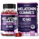 Melatonina Gummies 10mg pentru adulți (180 Count) - Distilare rapidă Melatonina Gumies - Gummy pentru adulți Conține 10mg - Potență mare - Aroma mixta Berry - Non-GMO, Supliment Vegan & Made in USA