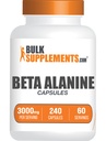 BulkSupplements.com Capsulele Beta Alanine - Beta Alanine Supliment, Pre-Workout Supliment - Gluten gratuit, 4 capsule per Serving, (3000mg), 240 Conte (Pachet de 1)
