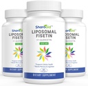 Fisetină lipozomală cu suplimente de Querbetin 1200 mg per Serving, Polifenoli de înaltă absorbţie antioxidanţi pentru femei,Men,Non-GMO,Gluten-Free,3 Softgels 180 flacon