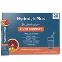 Suport pentru ficat Hydralyte + Electrolyte Mix with Milk Thistle, Turmeric, Ginger, Prickly Pear, extract de ceai verde Formulat pentru rehidratare rapidă (Blood Orange Ginger, 20 Packets)