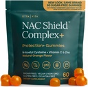Gume NAC fără zahăr (complexul de suport imun) N-Acetyl Cysteine, Vitamina C & Zinc - Sprijină Sănătate respiratorie, Detoxifiere hepatică & Curățare, Funcția renală, Supliment NAC pentru copii și adulți - Vegan
