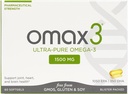 Omax3 Natural Omega 3 Pastile de ulei de pește 1500 MG EPA DHA - Omega3 Suplimente de acid gras Muscle & articulații - Gluten gratuit, Wild Caught, Non OMG, 60-zi Blister de alimentare ambalate (2 cutii)