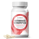 Nattokinaza 2000 FU Serrapeptase 240000 Supliment SPU - Îmbunătăţit cu Coenzime CoQ10 Vitamina B6 Vitamina C Extract de piper negru - Nattokinaza 400 mg Capsule pentru bărbaţi Femei