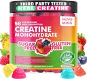 novomins Creatin Monohidrat Gummies 5000mg pentru bărbaţi şi femei, Masticuri Creatina Monohidrat pentru forţa musculară, Constructor musculare, Boost de energie, Suplimentul de pregătire prealabilă (120 Conte)