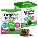Orgain Organic Vegan Proteina pulbere, Creamy Ciocolata Fudge - 21g Proteina de plante, 6g Fibră prebiotică, Carb scăzut, Fără Ingrediente Lactoză, Fără Zahăr Adăugat, Non-GMO, Pentru Shakes & Smoothies, 10 Pachete de călătorie