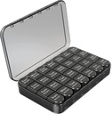 Daviky Weekly Pill Organizator 4 ori pe zi, capacitate mare 7 zile Pilula Box, Daily Medicine Organizator pentru Călătorie cu 28 Compartiment pentru a ține medicamente, Vitamina și Suplimentul (negru)