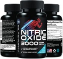 Extra Putere Oxid de azot Supliment 3X Rezistenta L Arginina, Citrulina Malate, AAKG, Beta Alanina - Premium Musculare Suport Booster azotic - Natural Energy & Heart Health Support - 180 capsule