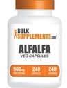 BulkSupplements.com Capsulele de extract de Alfalfa - Suplimentul Alfalfa, Suplimentul Superalimentar Verde, Capsulele Alfalfa - Gluten Free, 1 Capsule per Serving, 240 Capsule Veg (Pachet de 1)