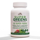 ȚARA Ferme Super Verzi Vegicaps, 32 Super Foods, Întreaga Supliment alimentar, Verzi, Fructe, Legume, Ciuperci și Probiotice, Bogat în Antioxidanți și Fitonutrienți, 120 Conte, 60 Serviri