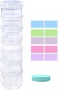 7 zile Organizator pastile caz Stackable Suplimente Weekly Vitamine Pastile Holder Dispenser mare transparent cu extra Lid