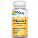SOLARAY Vitamina E 1000 UI Softgel Capsule, 670 mg - d Alpha Tocopherol Vitamina E Suplimente - Skin Health, Heart Function and Antioxidant Support - 60-Day Guarantee - 60 Servings, 60 Softgels