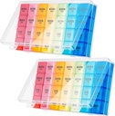 Dandat 2 Pack XL mare săptămânal Pill Organizator 4 ori pe zi lunar Pilula Organizator Medicina mare Organizator 28 zile cutie pilula Organizator Săptămânal 7 zile Pilula Dispenser De 4 ori pe zi