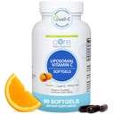 Vitamina lipozomala C 1000mg de Core Med Science, 90 Softgels - non-GMO naturale lipozomal Vitamina C supliment care promovează sănătos pielea - Booster sistem imunitar pentru adulți, susține formarea de colagen