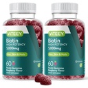 VITEEY Gume Biotin pentru parul de piele si unghii - Biotina pentru cresterea parului Gumies - 5000 mcg - Vegan, Gluten-gratuit, non-GMO 120 Conte