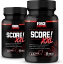 Force FACTOR Score! XXL, 2-Pack, supliment oxid azotat Booster pentru bărbați cu L-Citrullina, Maca negru, & Tribulus pentru a îmbunătăți performanța sportivă, Creșterea rezistență, & Suport fluxul sanguin, 60 comprimate