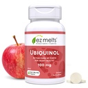 EZ Melts Dissolvabil Ubichinol 100mg, Forma activa de CoQ10, Suplimente de sanatate cardiaca pentru barbati si femei, Sugar-Free, 2 luni de aprovizionare - 1 ambalaj