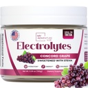 Zero zahăr - Concord de struguri Electroliti pulbere - Foarte reîmprospătatoare Hidratare - Cafeina Energie gratuita cu toate ingredientele naturale - Vegan, Keto & Paleo - Suc gratuit Electroliți băutură Mix - 30 Serviri