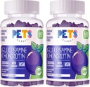 Animale de companie Purest Glucosamină Chondroitin Gummies cu MSM & Elderberry Extra Putere - Suport comun, Supplement de sprijin imun antioxidant pentru adulți, Bărbați și femei.(2 Pack) Afine
