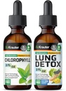 BIO KRAUTER Clorofila Tinctură 2 Fl. Oz. & Lung Detox Tincture 2 Fl. Oz.