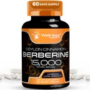 wellNESS LABSRX Berberine Supliment 15.000 mg - Berberine cu scorțișoară Ceylon, capsule de sprijin general pentru Wellness - 120 capsule (Pachet de 1)