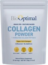 BioOptimal Colagen Peptides pulbere - Grass-Fed, Pasture-Raise supliment de proteine hidrolizate pentru piele, păr, & Nails - non-GMO, Zero Sugar supliment zilnic pentru bărbați și femei (22 serviri)
