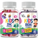 Gume de fier pentru copii și gume de zinc pentru copii. Vitamine de fier cu vitamina C. Guma de zinc masticabil pentru suport imunitar - puternic antioxidant natural non-GMO supliment pentru copii Bărbaţi Adulţi