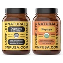 Produse naturale complete Organic Papaya Enzime 100 Capsule si enzime digestive 100 Capsule Bundle