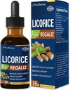 Licorice picături extract rădăcină pentru Digestive Health, Natural Herbal Blooting Relief și suport imun Tinctură lichidă Supliment cu Dandelion, Peppermint, Ginger. extrato de Regaliz. 2oz