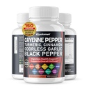 Cayenne Pepper Turmeric Odorless Usturoi Scorțișoară Schinduf Citrus Bergamot Anghinare Ceai verde de afine Pepper negru -150 capsule - Made in USA