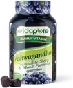 Gumiile Ashwagandha, extractul de rădăcină Ashwagandha de înaltă potenţă cu glicinat de magneziu, melatonină, B6, rădăcină valeriană, GABA, floare de pasiune pentru bărbaţi şi femei. 60 Count 30 porţii de myVidaPure