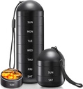 Zannaki XL Metal Travel Pill Organizator, extra mare rezistentă la apă Cutia cu pastile săptămânale, Aluminum Aliate Pilula container, BPA gratuit 7 zi de zi Medicina Organizator titular pentru vitamina, ulei de pește, supliment