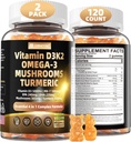 Vitamina D3 5000iu (125mcg) + vitamina K2 (MK7) Gume cu Algae Omega 3 