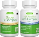 Super B-complex + zinc Complex Vegan Bundle, metilat de eliberare B Complex + 25mg Chelated zinc Picolinat & Bisglicinat cu cupru, de Igennus