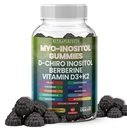 Mio-Inozitol fără zahăr & D-Chiro Inositol Gumies for Women, Berberine Vitamina D3 K2 DIM Oxid de magneziu Glicinat L-Metilfolat Supliment pentru femei, Fertilitate, Echilibru hormonal, PMS, Sănătate ovariană