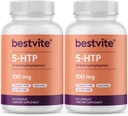 BESTVITE 5-HTP 100mg (240 capsule) (120 x 2) - Fără Stearates - fără agenți de flux - fără OMG-uri - fără gluten