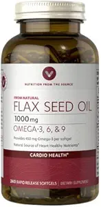 Vitamina World Flax Seed Oil 1000mg Provoacă 450 mg Omega 3 per softgel 240 Rapid de eliberare softgels