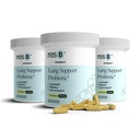resbiotic resB Suport pulmonar Supliment probiotic - Lung Health Supplement for Fumers, Gut Health, Immune Support, Respirator, Holy Basil, Turmeric, Studiat clinic - 180 capsule (3 sticle)