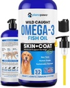 Omega 3 ulei de pește pentru câini - mai bine decât ulei de somon - Câine supliment de ulei de pește pentru a reduce vărsarea și mâncărime - Suporturi articulații, creier, și sănătatea inimii - Suplimentul pielii și haine - ulei de pește lichid