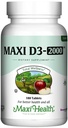 Maxi Health Vitamina Kosher D3 2000UI - Suplimente de vitamina D foarte absorbante pentru răspuns imun sănătos, Absorbţie de calciu, Sănătatea dinţilor şi oaselor - D3 Vitamina 2000 UI -180 comprimate