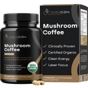 100% capsule de cafea cu ciuperci organice - Suplimentul de energie naturală cu 130mg Cafeina de la Clinic dovedite Patentat Green Bean & Guayusa extracte pentru Jitter-Free Energy & Focus (30 Serviri)